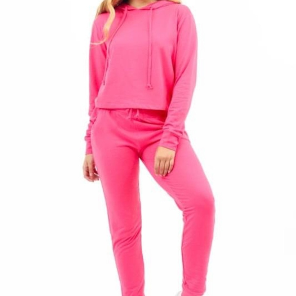 Cropped Two Piece Sweat Suit